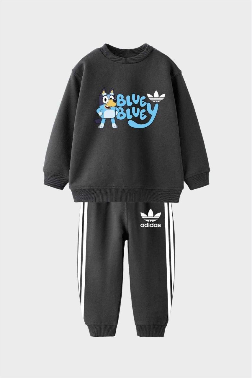 Erkek Çocuk %100 Pamuk Bluey Detaylı Adidas Eşofman Takım