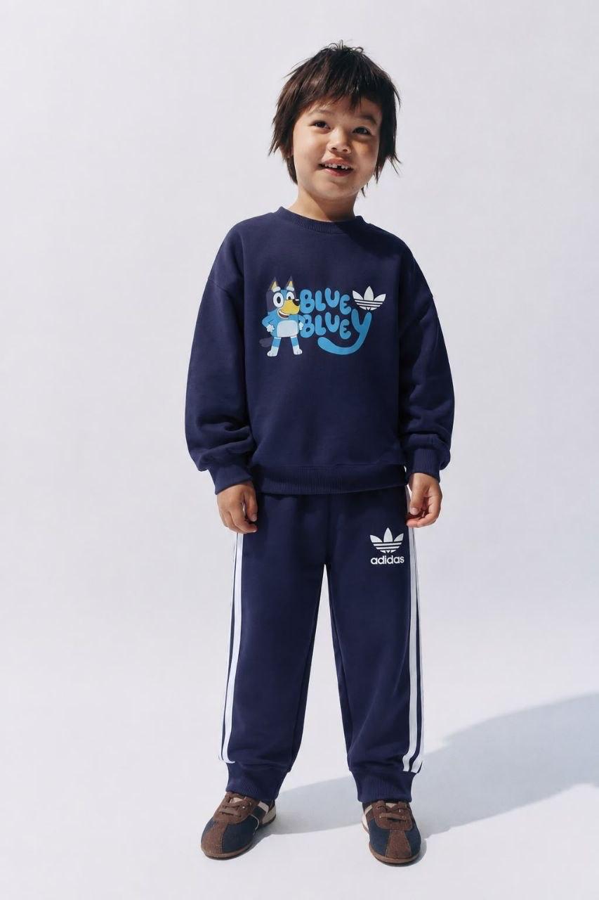 Erkek Çocuk %100 Pamuk Bluey Detaylı Adidas Eşofman Takım