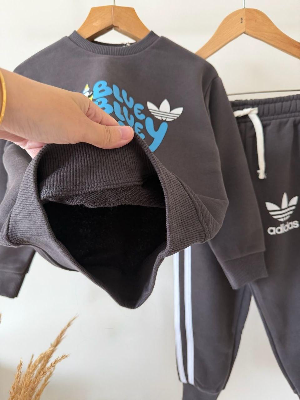Erkek Çocuk %100 Pamuk Bluey Detaylı Adidas Eşofman Takım